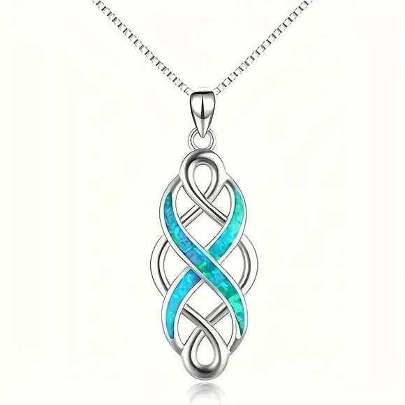 Celtic Pendant with Blue Stone Inlay - Picture 3 of 4